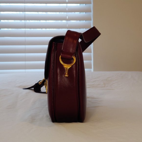 Rare Vintage Celine Burgundy Triomphe Cross-body Shoulder Bag - Picture 5 of 16